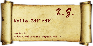 Kalla Zénó névjegykártya